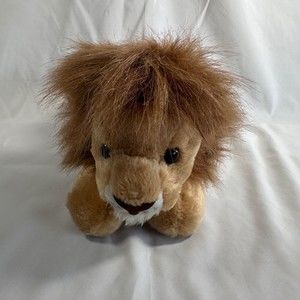 Plush Soft Stuffed Lion With Fluffy Mane & Tail Laying Down 17" Nose to Tail